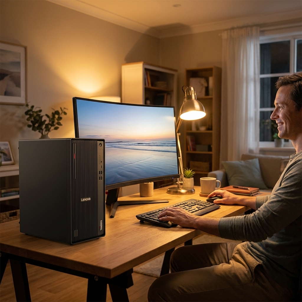 Lenovo Thinkcentre M920s repair - the actual Lenovo Thinkcentre M920s at home, owner using it and running smoothly