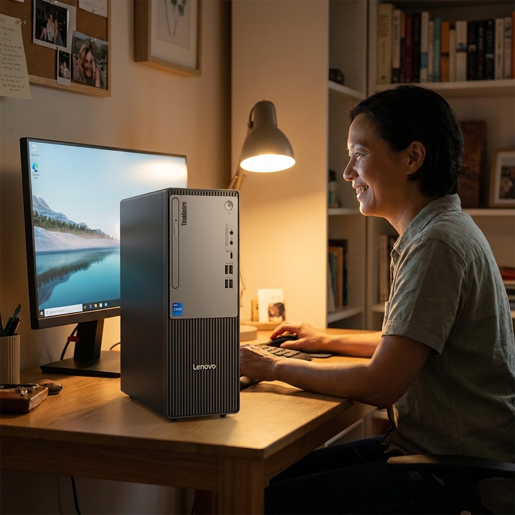 Lenovo Thinkcentre Neo 50s repair - the actual Lenovo Thinkcentre Neo 50s at home, owner using it and running smoothly