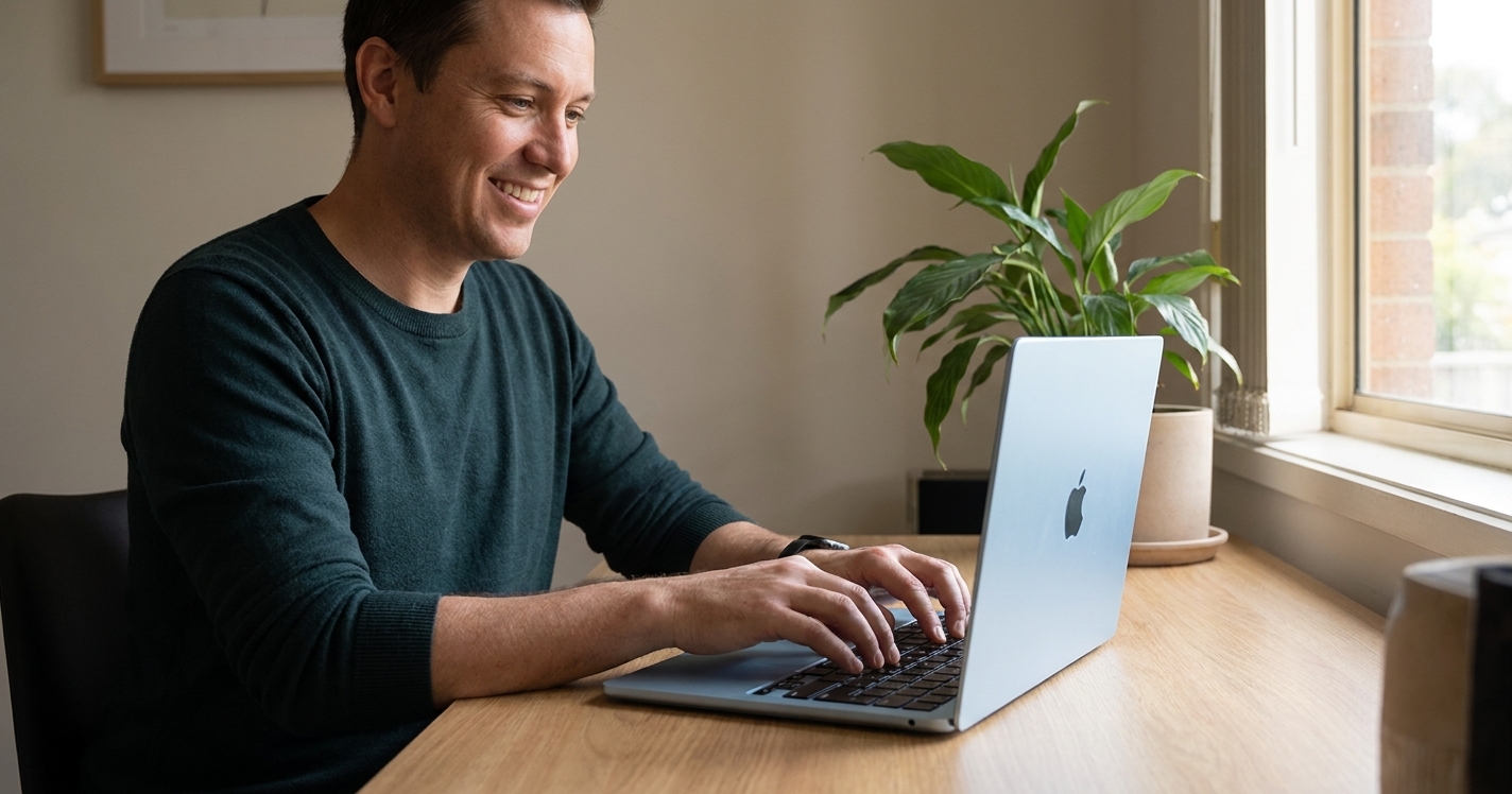Macbook Air M4 repair - the actual Macbook Air M4 at home, owner using it and running smoothly