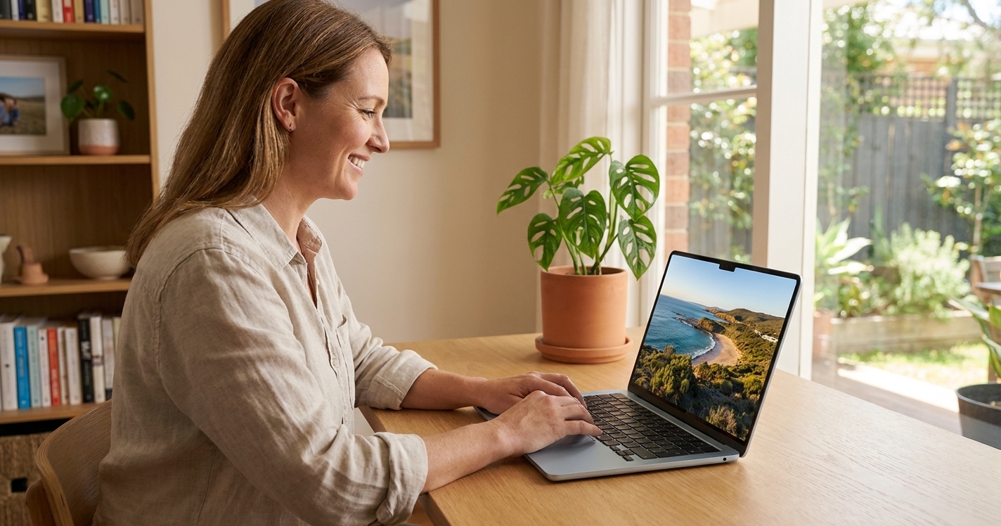 Macbook Air repair - the actual Macbook Air at home, owner using it and running smoothly