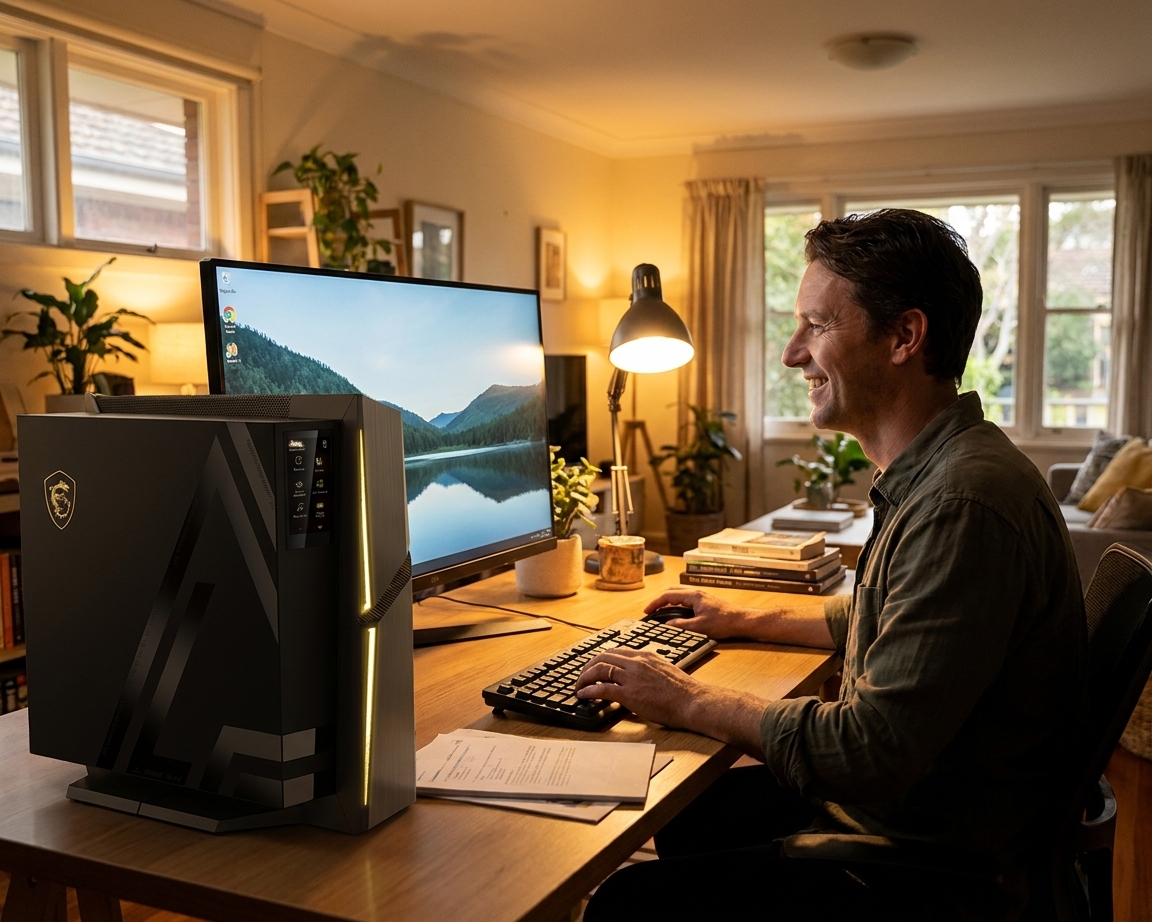 MSI Trident X repair - the actual MSI Trident X at home, owner using it and running smoothly