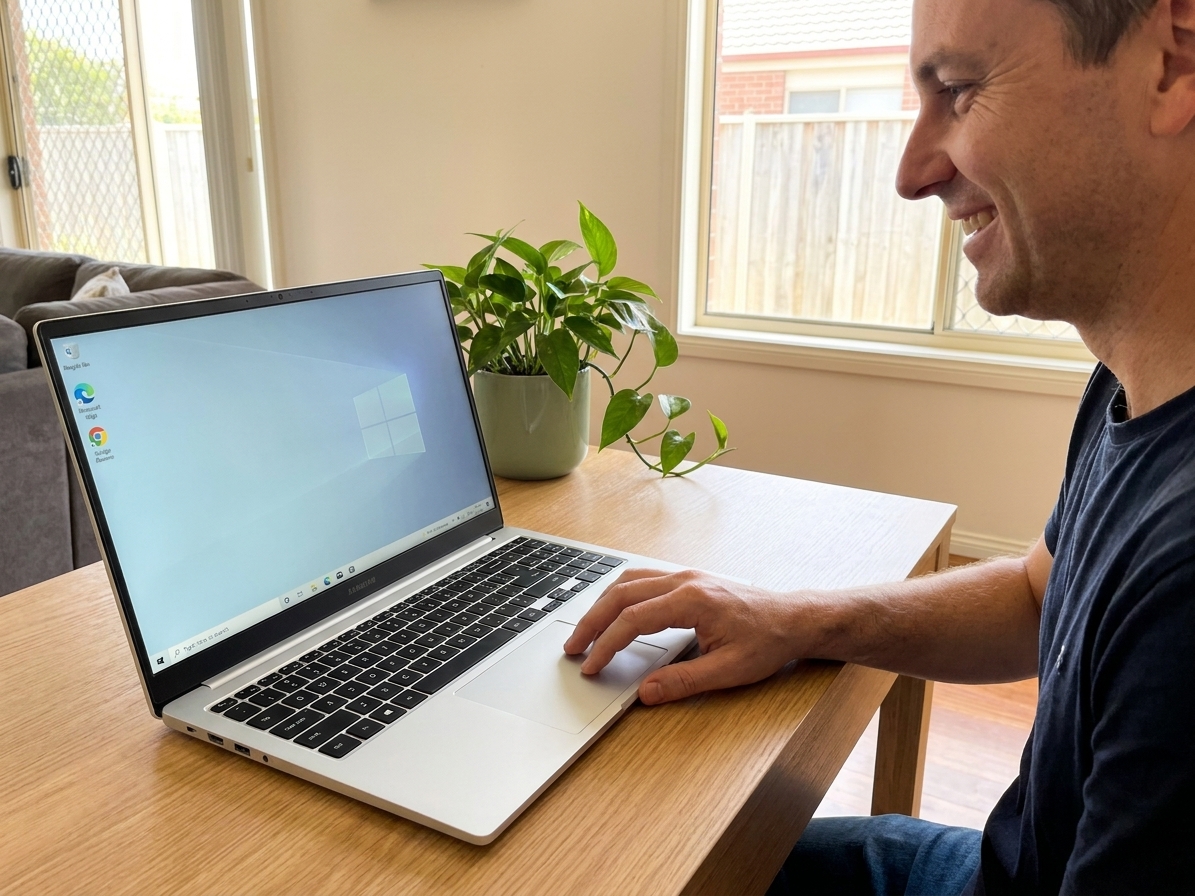 Samsung Galaxy Book repair - the actual Samsung Galaxy Book at home, owner using it and running smoothly